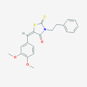 molecular formula C20H19NO3S2 B414885 5-(3,4-Dimethoxybenzylidene)-3-(2-phenylethyl)-2-thioxo-1,3-thiazolidin-4-one 