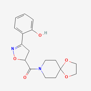 1,4-Dioxa-8-azaspiro[4.5]dec-8-yl[3-(2-hydroxyphenyl)-4,5-dihydro-1,2-oxazol-5-yl]methanone