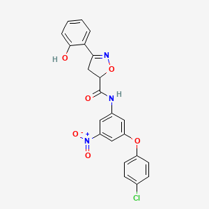 N-[3-(4-chlorophenoxy)-5-nitrophenyl]-3-(2-hydroxyphenyl)-4,5-dihydro-5-isoxazolecarboxamide