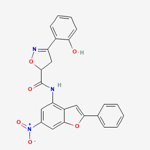 3-(2-hydroxyphenyl)-N-(6-nitro-2-phenyl-1-benzofuran-4-yl)-4,5-dihydro-5-isoxazolecarboxamide