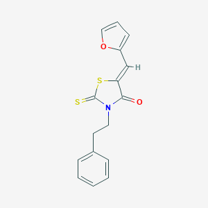 molecular formula C16H13NO2S2 B414889 2-Thioxo-3-phenethyl-5-(2-furanylmethylene)thiazolidine-4-one 