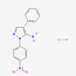 molecular formula C15H13ClN4O2 B4148898 2-(4-Nitrophenyl)-4-phenylpyrazol-3-amine;hydrochloride 