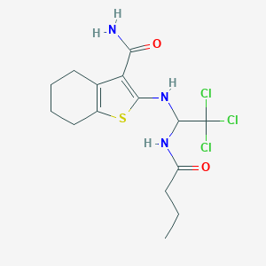 molecular formula C15H20Cl3N3O2S B414890 2-((1-Butyramido-2,2,2-trichloroethyl)amino)-4,5,6,7-tetrahydrobenzo[b]thiophene-3-carboxamide CAS No. 302934-31-2