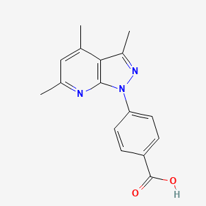 molecular formula C16H15N3O2 B4148912 4-(3,4,6-trimethyl-1H-pyrazolo[3,4-b]pyridin-1-yl)benzoic acid 