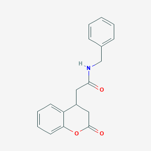 molecular formula C18H17NO3 B4148919 N-benzyl-2-(2-oxo-3,4-dihydrochromen-4-yl)acetamide 