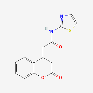 molecular formula C14H12N2O3S B4148925 2-(2-Oxo-3,4-dihydro-2H-1-benzopyran-4-YL)-N-(1,3-thiazol-2-YL)acetamide 