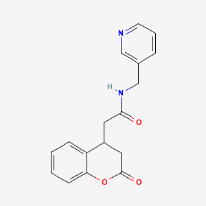 molecular formula C17H16N2O3 B4148926 2-(2-oxo-3,4-dihydro-2H-chromen-4-yl)-N-(3-pyridinylmethyl)acetamide 