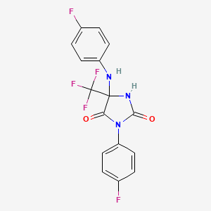 5-(4-Fluoroanilino)-3-(4-fluorophenyl)-5-(trifluoromethyl)imidazolidine-2,4-dione