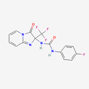 1-(4-Fluorophenyl)-3-[3-oxo-2-(trifluoromethyl)imidazo[1,2-a]pyridin-2-yl]urea