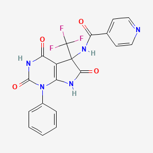 N-[2,4,6-TRIOXO-1-PHENYL-5-(TRIFLUOROMETHYL)-1H,2H,3H,4H,5H,6H,7H-PYRROLO[2,3-D]PYRIMIDIN-5-YL]PYRIDINE-4-CARBOXAMIDE