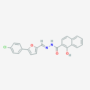molecular formula C22H15ClN2O3 B414897 N'-((5-(4-Chlorophenyl)-2-furyl)methylene)-1-hydroxy-2-naphthohydrazide 