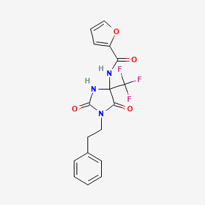 N-[2,5-dioxo-1-(2-phenylethyl)-4-(trifluoromethyl)imidazolidin-4-yl]furan-2-carboxamide