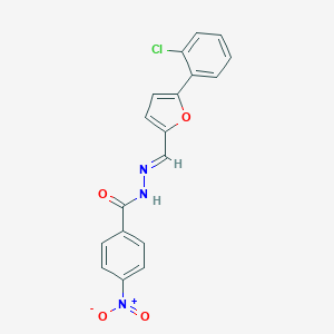 molecular formula C18H12ClN3O4 B414899 N'-{[5-(2-chlorophenyl)-2-furyl]methylene}-4-nitrobenzohydrazide 