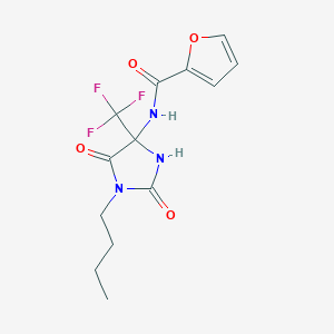 molecular formula C13H14F3N3O4 B4148991 N-[1-butyl-2,5-dioxo-4-(trifluoromethyl)imidazolidin-4-yl]furan-2-carboxamide 