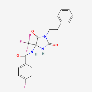 N-[2,5-dioxo-1-(2-phenylethyl)-4-(trifluoromethyl)imidazolidin-4-yl]-4-fluorobenzamide