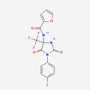 molecular formula C15H9F4N3O4 B4149016 N-[1-(4-fluorophenyl)-2,5-dioxo-4-(trifluoromethyl)-4-imidazolidinyl]-2-furamide 