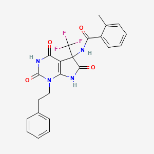 2-METHYL-N-[2,4,6-TRIOXO-1-PHENETHYL-5-(TRIFLUOROMETHYL)-2,3,4,5,6,7-HEXAHYDRO-1H-PYRROLO[2,3-D]PYRIMIDIN-5-YL]BENZAMIDE