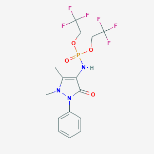 molecular formula C15H16F6N3O4P B414904 bis(2,2,2-trifluoroethyl) 1,5-dimethyl-3-oxo-2-phenyl-2,3-dihydro-1H-pyrazol-4-ylamidophosphate 