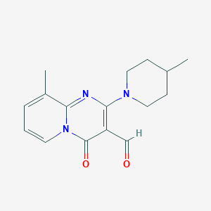 9-methyl-2-(4-methylpiperidin-1-yl)-4-oxo-4H-pyrido[1,2-a]pyrimidine-3-carbaldehyde