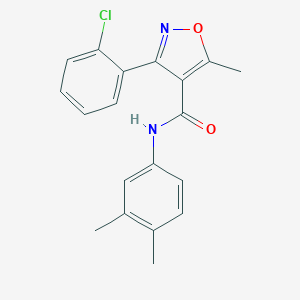molecular formula C19H17ClN2O2 B414906 3-(2-chlorophenyl)-N-(3,4-dimethylphenyl)-5-methyl-4-isoxazolecarboxamide CAS No. 331430-90-1