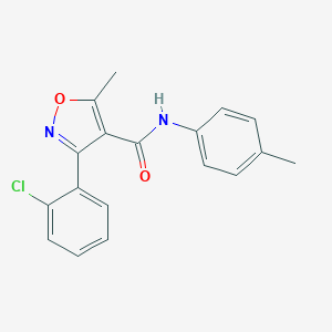 molecular formula C18H15ClN2O2 B414908 3-(2-chlorophenyl)-5-methyl-N-(4-methylphenyl)-1,2-oxazole-4-carboxamide CAS No. 153947-73-0
