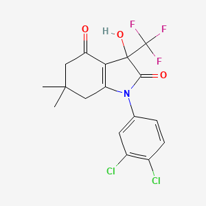 1-(3,4-DICHLOROPHENYL)-3-HYDROXY-6,6-DIMETHYL-3-(TRIFLUOROMETHYL)-2,3,4,5,6,7-HEXAHYDRO-1H-INDOLE-2,4-DIONE