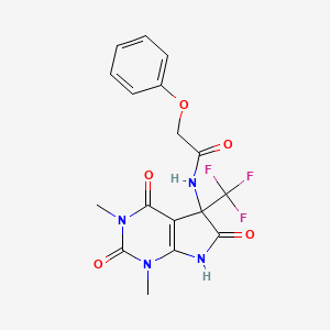 N-[1,3-DIMETHYL-2,4,6-TRIOXO-5-(TRIFLUOROMETHYL)-1H,2H,3H,4H,5H,6H,7H-PYRROLO[2,3-D]PYRIMIDIN-5-YL]-2-PHENOXYACETAMIDE