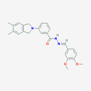 molecular formula C26H27N3O3 B414915 N'-(3,4-dimethoxybenzylidene)-3-(5,6-dimethyl-1,3-dihydro-2H-isoindol-2-yl)benzohydrazide 
