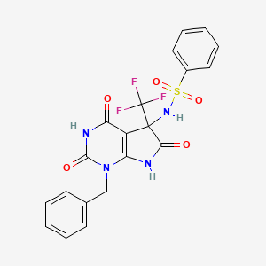 N-[1-benzyl-2,4,6-trioxo-5-(trifluoromethyl)-2,3,4,5,6,7-hexahydro-1H-pyrrolo[2,3-d]pyrimidin-5-yl]benzenesulfonamide