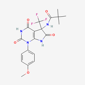 molecular formula C19H19F3N4O5 B4149159 N-[1-(4-Methoxyphenyl)-2,4,6-trioxo-5-(trifluoromethyl)-1H,2H,3H,4H,5H,6H,7H-pyrrolo[2,3-D]pyrimidin-5-YL]-2,2-dimethylpropanamide 