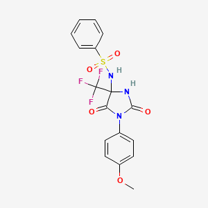 N-[1-(4-methoxyphenyl)-2,5-dioxo-4-(trifluoromethyl)imidazolidin-4-yl]benzenesulfonamide