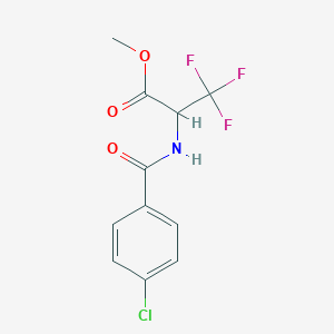 molecular formula C11H9ClF3NO3 B4149187 methyl N-(4-chlorobenzoyl)-3,3,3-trifluoroalaninate 