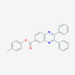 molecular formula C28H20N2O2 B414919 4-Methylphenyl 2,3-diphenyl-6-quinoxalinecarboxylate 