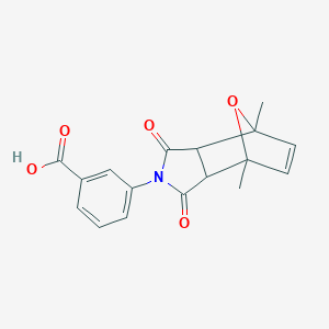 molecular formula C17H15NO5 B414922 3-(4,7-dimethyl-1,3-dioxo-1,3,3a,4,7,7a-hexahydro-2H-4,7-epoxyisoindol-2-yl)benzoic acid 
