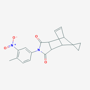 molecular formula C18H16N2O4 B414927 2-(4-methyl-3-nitrophenyl)-3a,4,7,7a-tetrahydro-1H-spiro[2-aza-4,7-methanoisoindole-8,1'-cyclopropane]-1,3(2H)-dione 