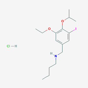 molecular formula C16H27ClINO2 B4149279 N-[(3-ethoxy-5-iodo-4-propan-2-yloxyphenyl)methyl]butan-1-amine;hydrochloride 