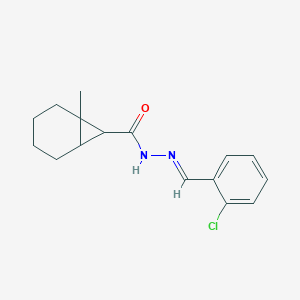 molecular formula C16H19ClN2O B414928 N'-[(E)-(2-chlorophenyl)methylidene]-1-methylbicyclo[4.1.0]heptane-7-carbohydrazide 