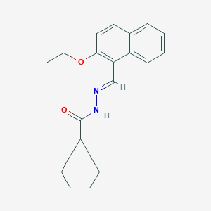 molecular formula C22H26N2O2 B414929 N'-[(2-ethoxy-1-naphthyl)methylene]-1-methylbicyclo[4.1.0]heptane-7-carbohydrazide 