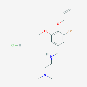 N-[(3-bromo-5-methoxy-4-prop-2-enoxyphenyl)methyl]-N',N'-dimethylethane-1,2-diamine;hydrochloride