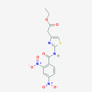 molecular formula C14H12N4O7S B414931 [2-(2,4-Dinitro-benzoylamino)-thiazol-4-yl]-acetic acid ethyl ester 