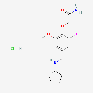 molecular formula C15H22ClIN2O3 B4149337 2-[4-[(Cyclopentylamino)methyl]-2-iodo-6-methoxyphenoxy]acetamide;hydrochloride 