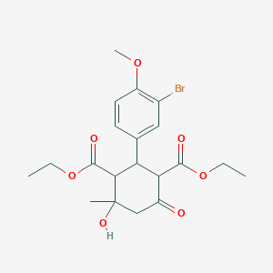 molecular formula C20H25BrO7 B414934 Diethyl 2-(3-bromo-4-methoxyphenyl)-4-hydroxy-4-methyl-6-oxocyclohexane-1,3-dicarboxylate 