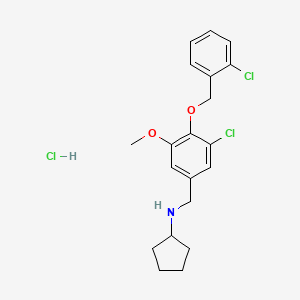 molecular formula C20H24Cl3NO2 B4149373 N-{3-chloro-4-[(2-chlorobenzyl)oxy]-5-methoxybenzyl}cyclopentanamine hydrochloride 