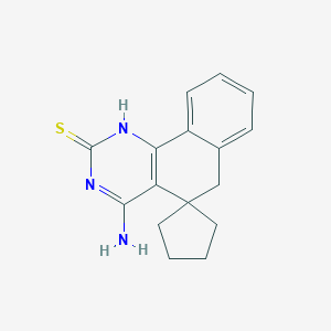 molecular formula C16H17N3S B414940 4-amino-5,6-dihydrospiro(benzo[h]quinazoline-5,1'-cyclopentane)-2(1H)-thione 