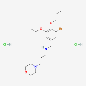 N-[(3-bromo-5-ethoxy-4-propoxyphenyl)methyl]-3-morpholin-4-ylpropan-1-amine;dihydrochloride