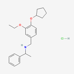 molecular formula C22H30ClNO2 B4149445 N-[4-(cyclopentyloxy)-3-ethoxybenzyl]-1-phenylethanamine hydrochloride 