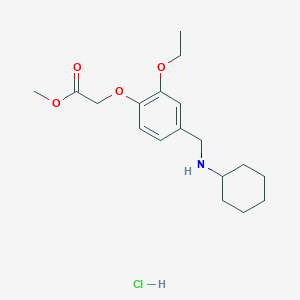 molecular formula C18H28ClNO4 B4149461 Methyl 2-[4-[(cyclohexylamino)methyl]-2-ethoxyphenoxy]acetate;hydrochloride 