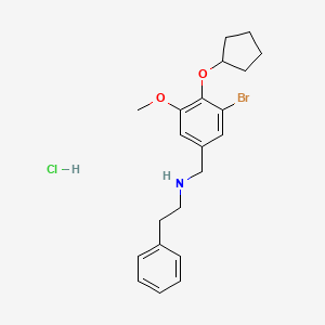 molecular formula C21H27BrClNO2 B4149467 N-[3-bromo-4-(cyclopentyloxy)-5-methoxybenzyl]-2-phenylethanamine hydrochloride 