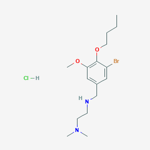 molecular formula C16H28BrClN2O2 B4149478 N-[(3-bromo-4-butoxy-5-methoxyphenyl)methyl]-N',N'-dimethylethane-1,2-diamine;hydrochloride 