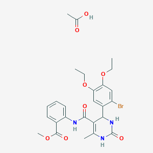 acetic acid;methyl 2-[[4-(2-bromo-4,5-diethoxyphenyl)-6-methyl-2-oxo-3,4-dihydro-1H-pyrimidine-5-carbonyl]amino]benzoate